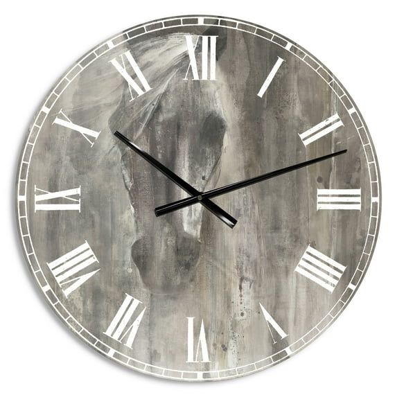Designart 'Farmhouse Horse' Farmhouse wall clock