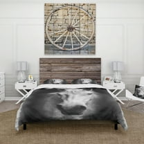 Designart 'Farmhouse Horse I' Farmhouse Duvet Cover Set
