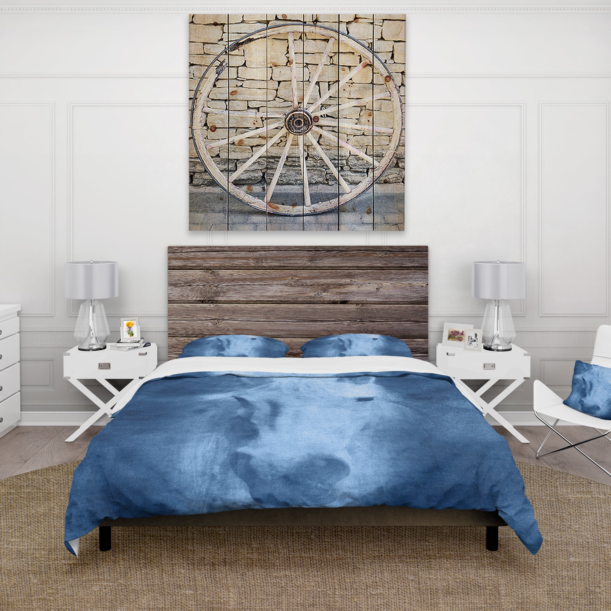 Designart 'Farmhouse Horse IX' Farmhouse Duvet Cover Set