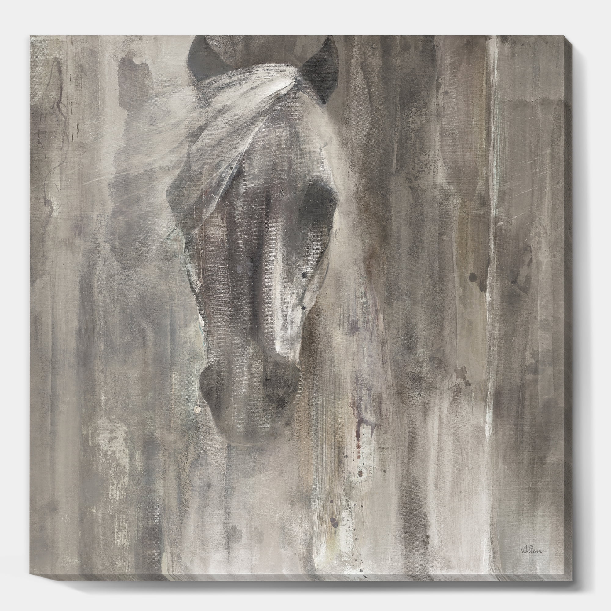 Designart 'Farmhouse Horse' Modern Farmhouse Canvas Artwork