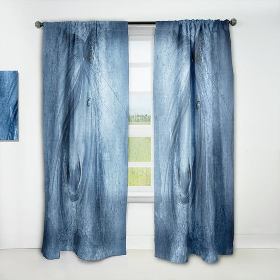 Designart 'Farmhouse Horse Portrait X' Farmhouse Curtain Panel