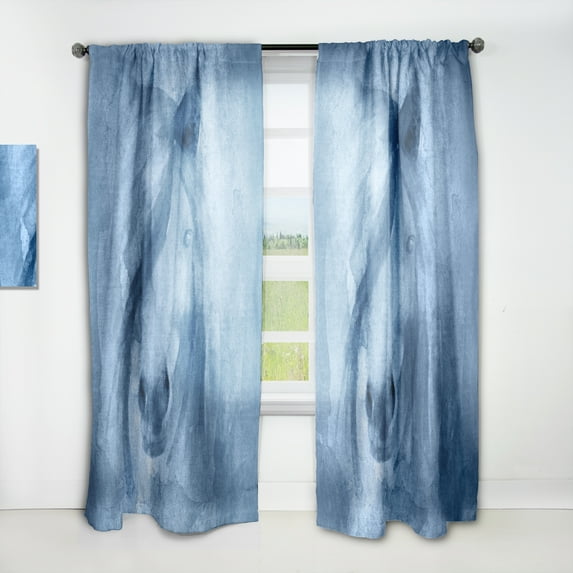 Designart 'Farmhouse Horse Portrait XI' Farmhouse Curtain Panel