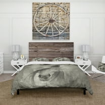 Designart 'Farmhouse Horse V' Farmhouse Duvet Cover Set