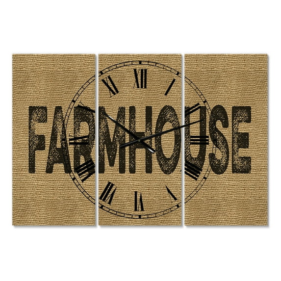 Designart 'Farmhouse On Jute' Oversized Farmhouse Wall Clock