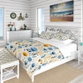 thumbnail image 1 of Designart "Farmhouse Pattern In Blue And Yellow" Botanical Bedding Covert Set - Bohemian & Eclectic Bed Set With 2 Shams, 1 of 5