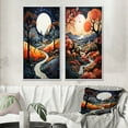 thumbnail image 1 of Designart "Farmhouse Patterns Painting III" Farm Framed Wall Art Set Of 2 - Teal Landscapes Framed Canvas Set For Living Room Decor, 1 of 7