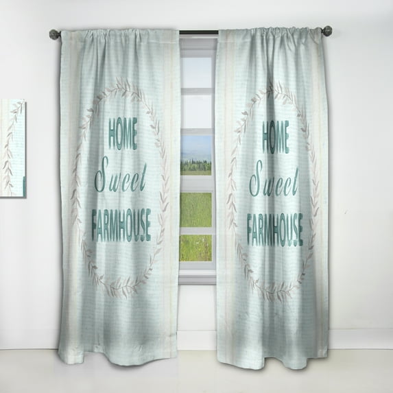 Designart 'Farmhouse Quote On Florals XIII' Farmhouse Curtain Panel