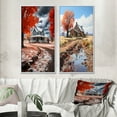 thumbnail image 1 of Designart "Farmhouse Red And Grey euphony II" Farm Framed Wall Art Set Of 2 - Red Landscapes Gallery Wall Frame Set For Home Decor, 1 of 7