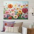 thumbnail image 1 of Designart "Farmhouse'S Zinnia Field Delight II" Zinnias Canvas Prints, 1 of 7