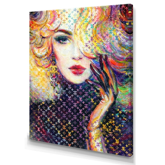 Designart Fashion Female Illustration Multicolor II Canvas Wall Art