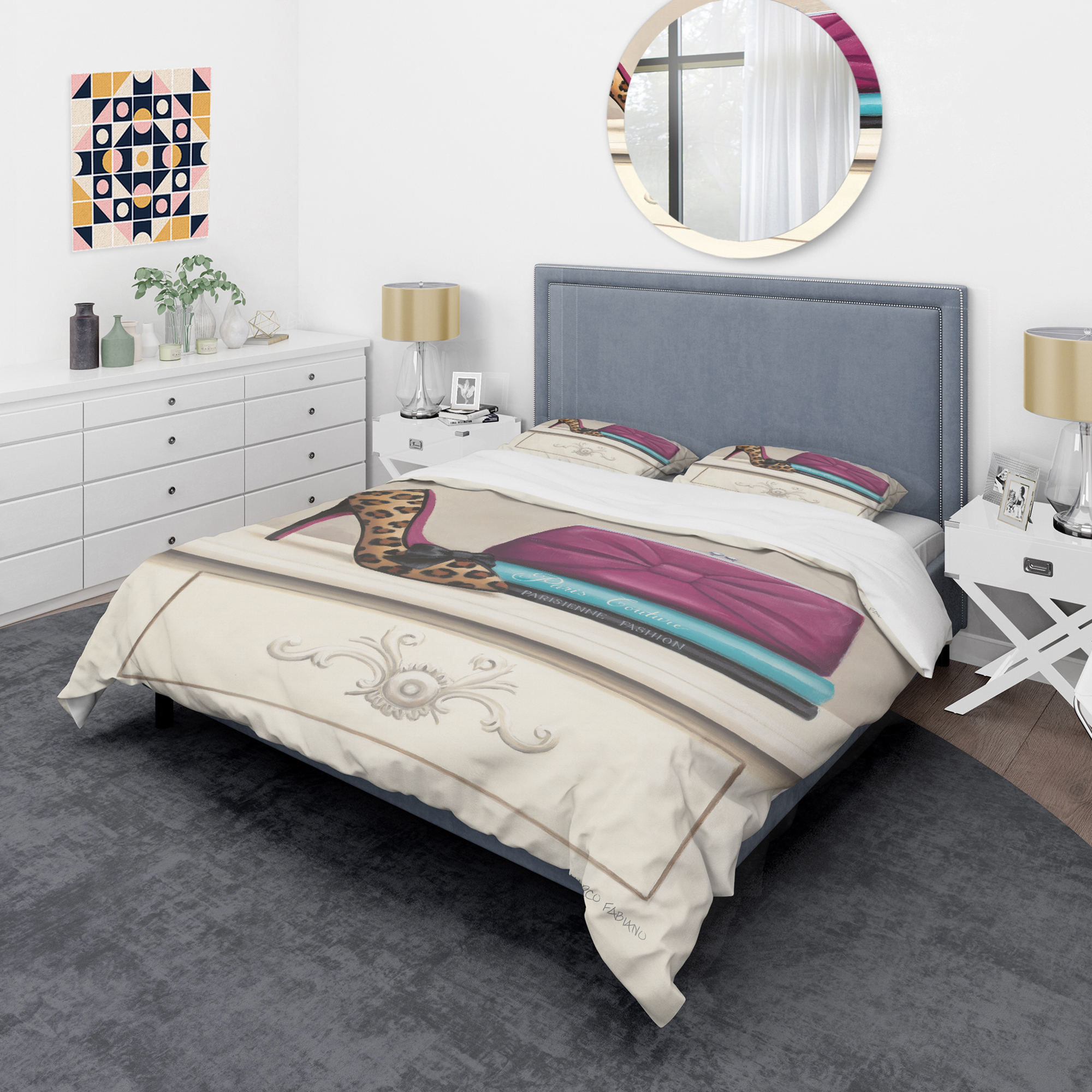 Designart 'Fashion & Glam Avenue high heels I' Glam Duvet Cover Set