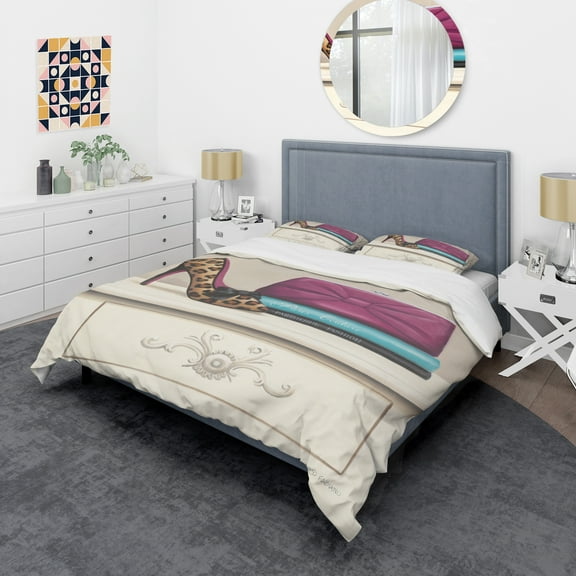 Designart 'Fashion & Glam Avenue high heels I' Glam Duvet Cover Set