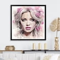 thumbnail image 1 of Designart "Fashion Icon Woman in Pink" Fashion Framed Wall Art Decor - Glam Pink Woman Pop Art Living Room Framed Canvas Art, 1 of 6