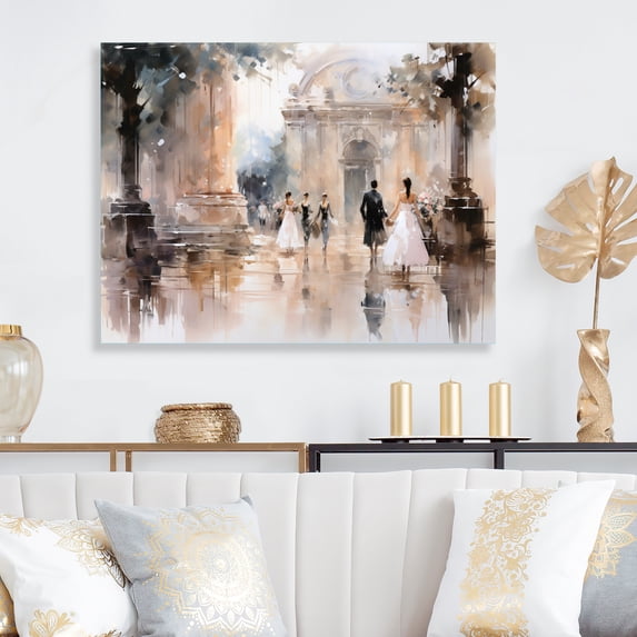 Designart "Fashion Impressionist gracefulness II" Fashion Metal Art Living Room