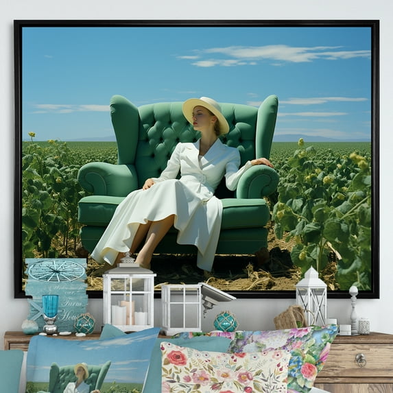 Designart "Fashion Meadows In The Lively Prairies" Prairies Floater Framed Canvas Art Print