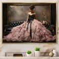 thumbnail image 1 of Designart "Fashion Pink Dress gracefulness Unveiled II" Fashion Floater Framed Wall Art Living Room, 1 of 7