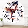 thumbnail image 1 of Designart 'Fashion Portrait Of Woman With Ht' Modern Wall Clock, 1 of 5