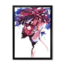 Designart 'Fashion Portrait of Handsome African Man' Modern Framed Art Print