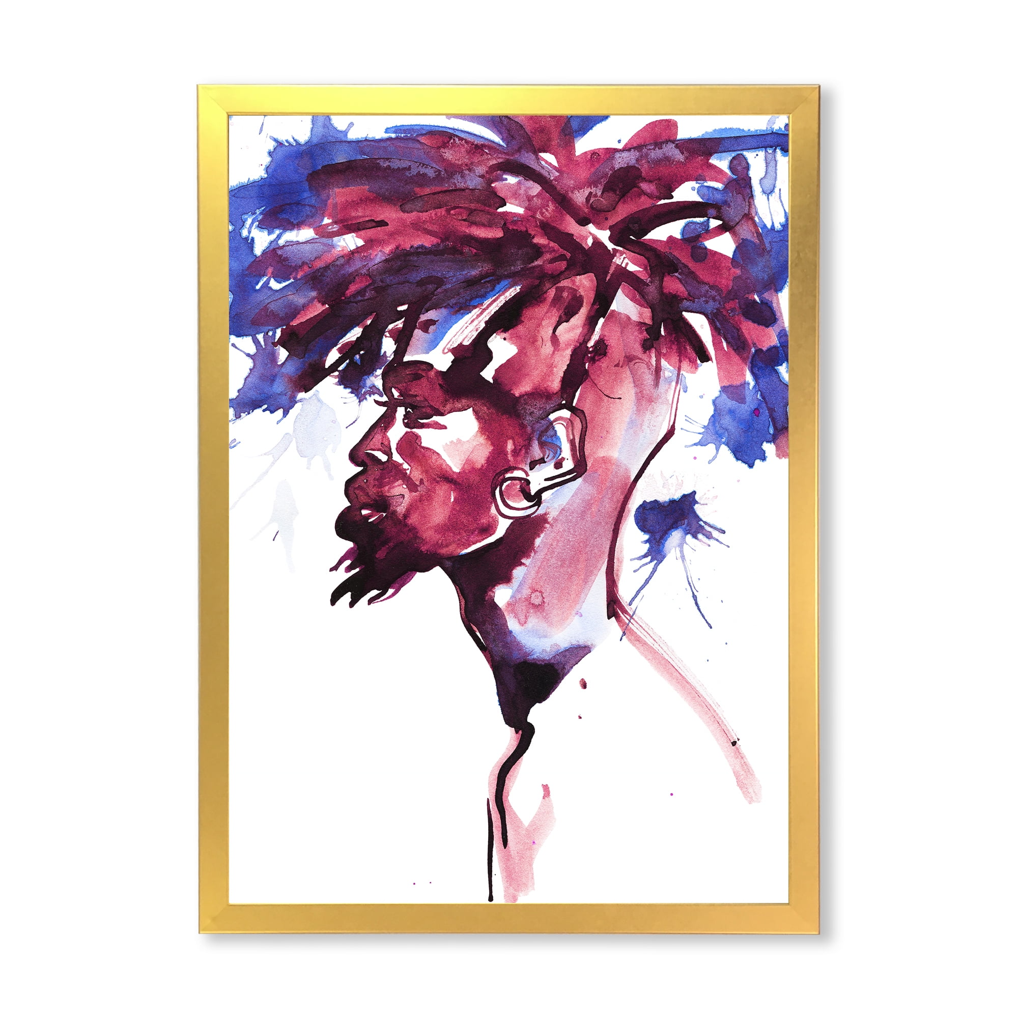 Designart 'Fashion Portrait of Handsome African Man' Modern Framed Art Print