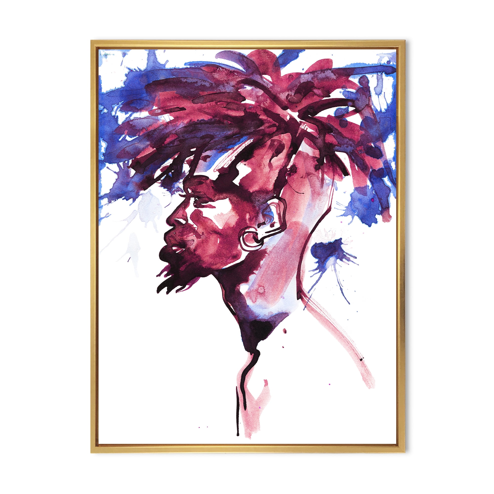 Designart 'Fashion Portrait of Handsome African Man' Modern Framed Canvas Wall Art Print