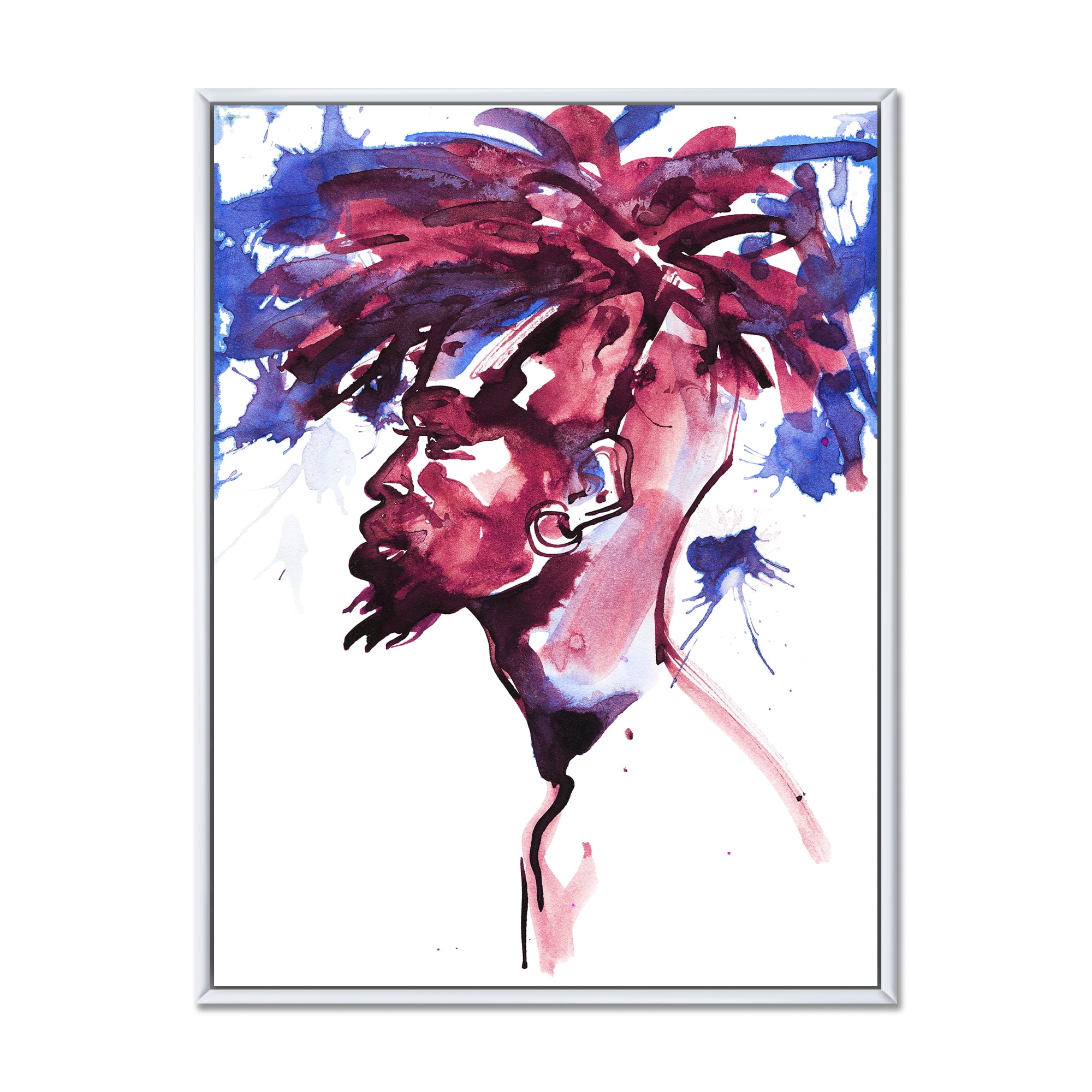 Designart 'Fashion Portrait of Handsome African Man' Modern Framed Canvas Wall Art Print