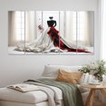 thumbnail image 1 of Designart "Fashion Red Dress gracefulness Unveiled II" Fashion Metal Wall Art Set, 1 of 5