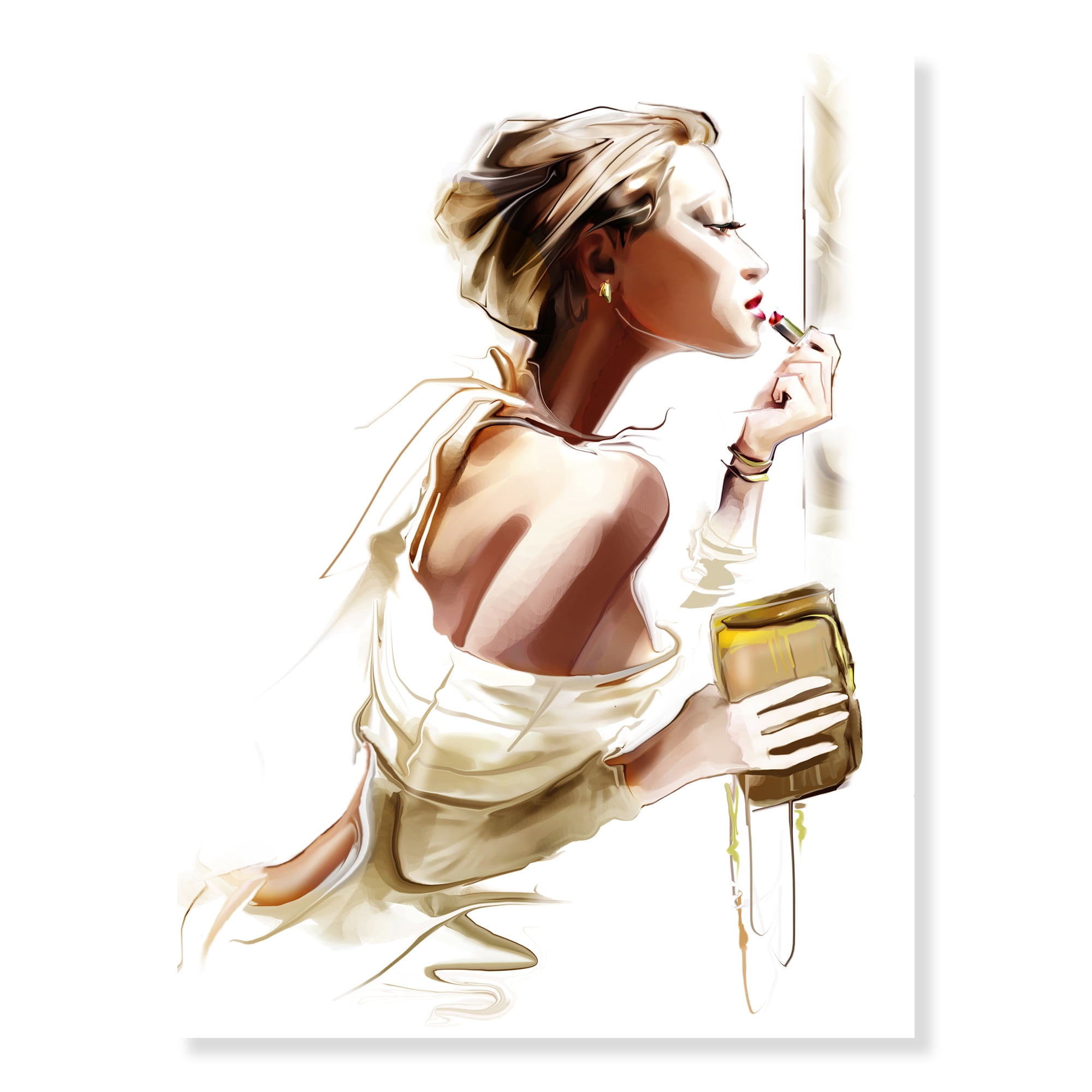 Designart 'Fashion Woman ' Abstract Portrait Canvas Print