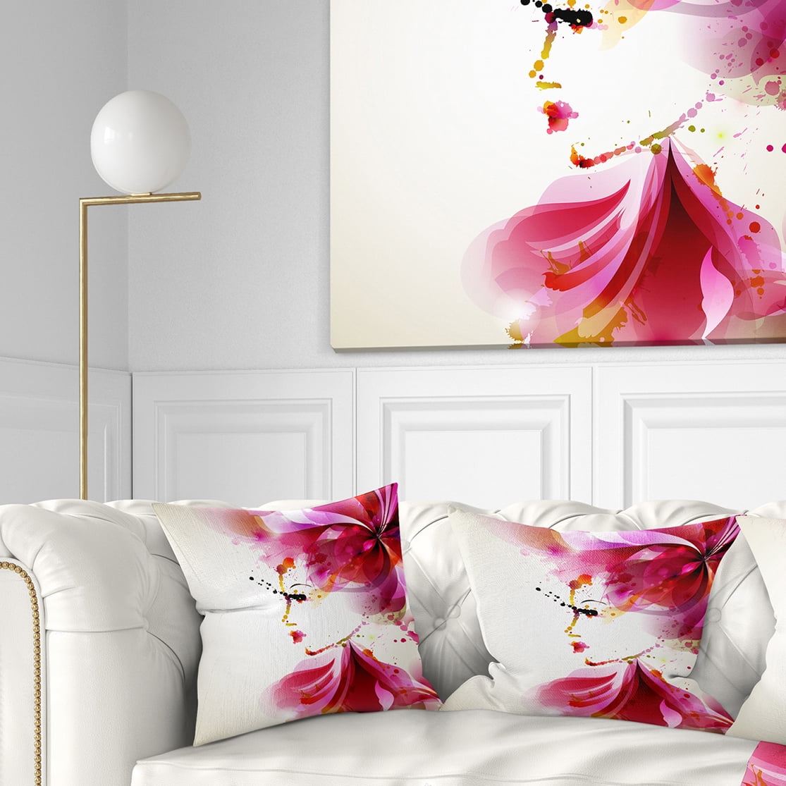 Designart Fashion Woman with Abstract Hair - Abstract Throw Pillow - 18x18