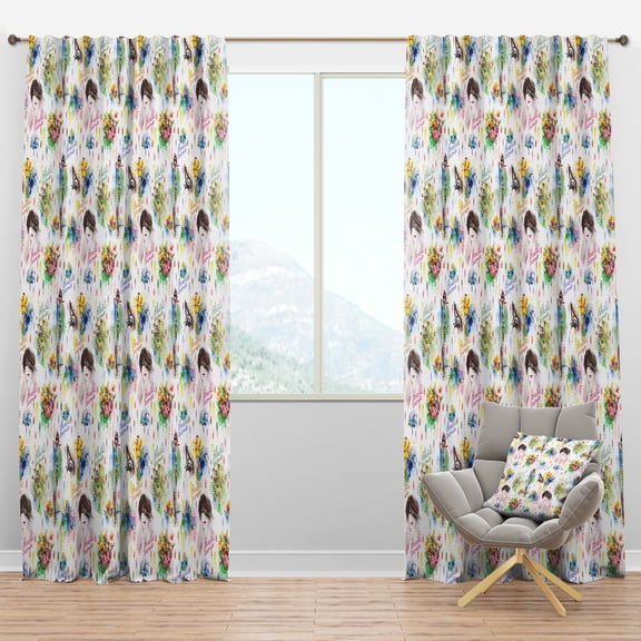 Designart 'Fashion and Beauty Pattern' Modern Blackout Curtain Panel