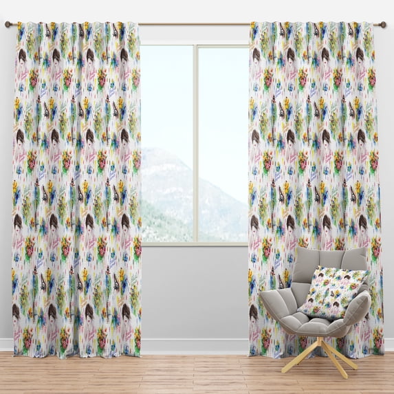 Designart 'Fashion and Beauty Pattern' Modern Blackout Curtain Panel