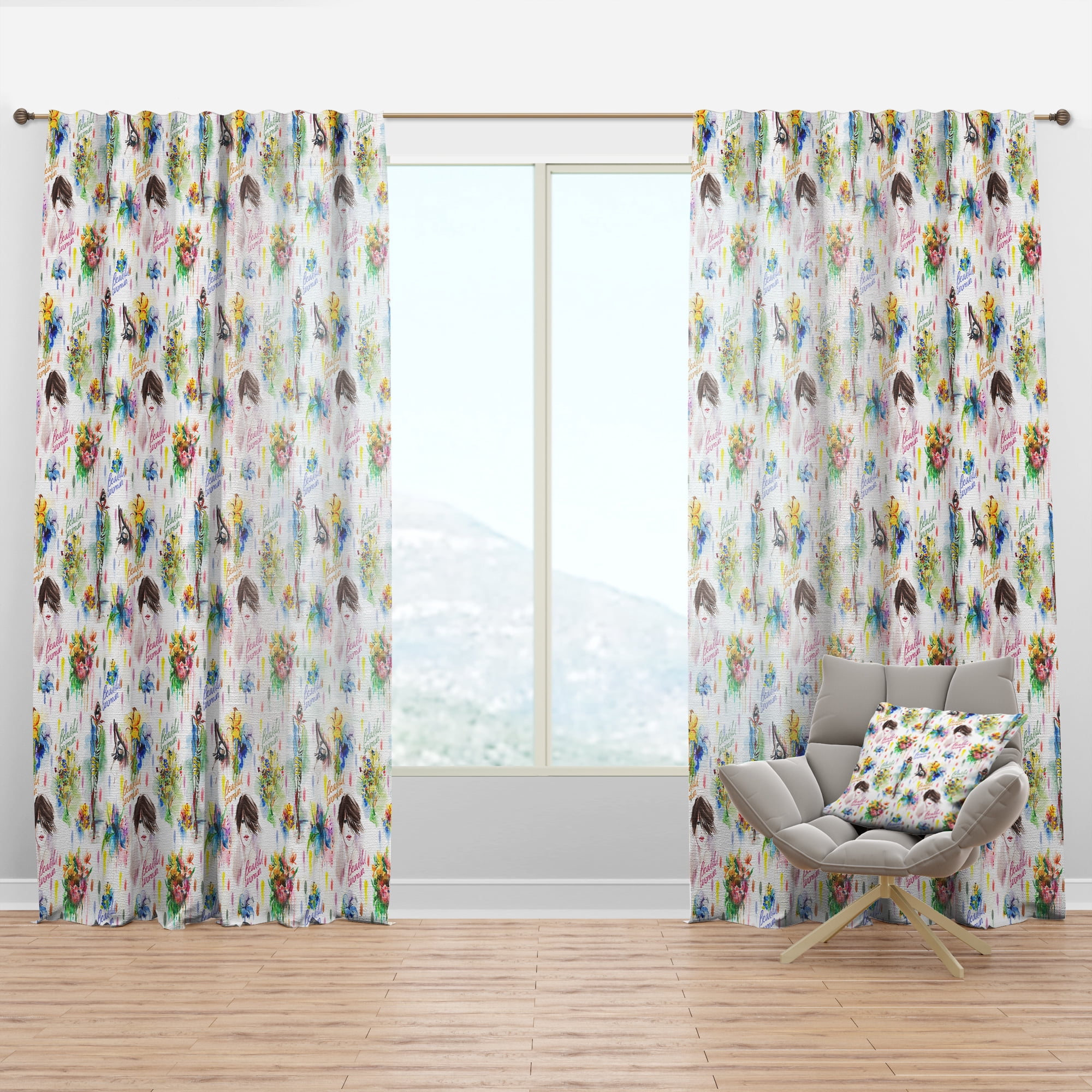 Designart 'Fashion and Beauty Pattern' Modern Curtain Panel