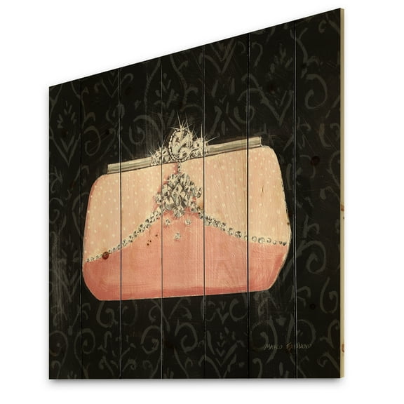Designart 'Fashion and Glam Parfum Boudoir II' Posh & Luxe Print on Natural Pine Wood