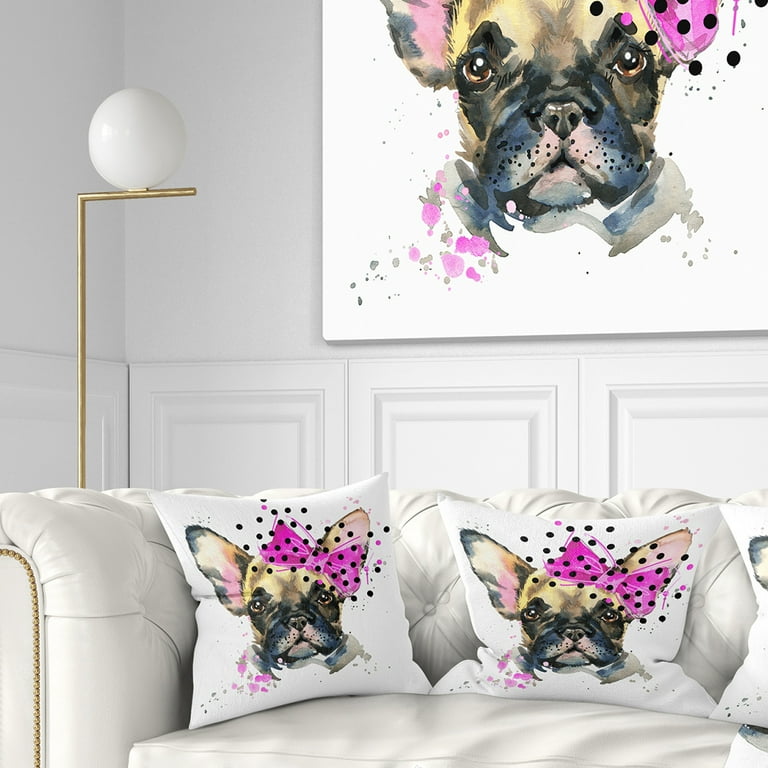 Designart Fashionable French Bulldog Animal Throw Pillow 18x18 Walmart