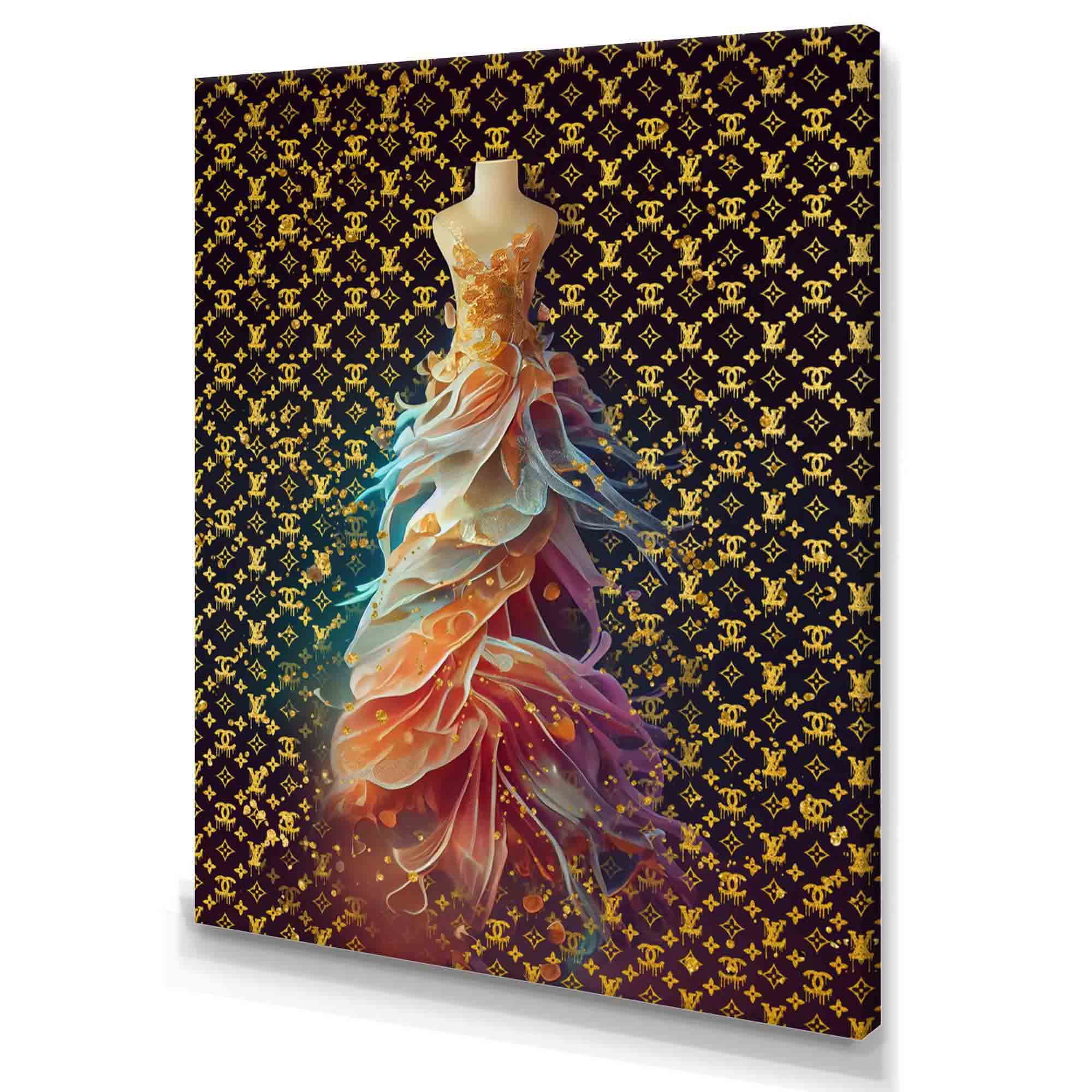 Designart Fashionable Vibrant Dress Design I Canvas Wall Art