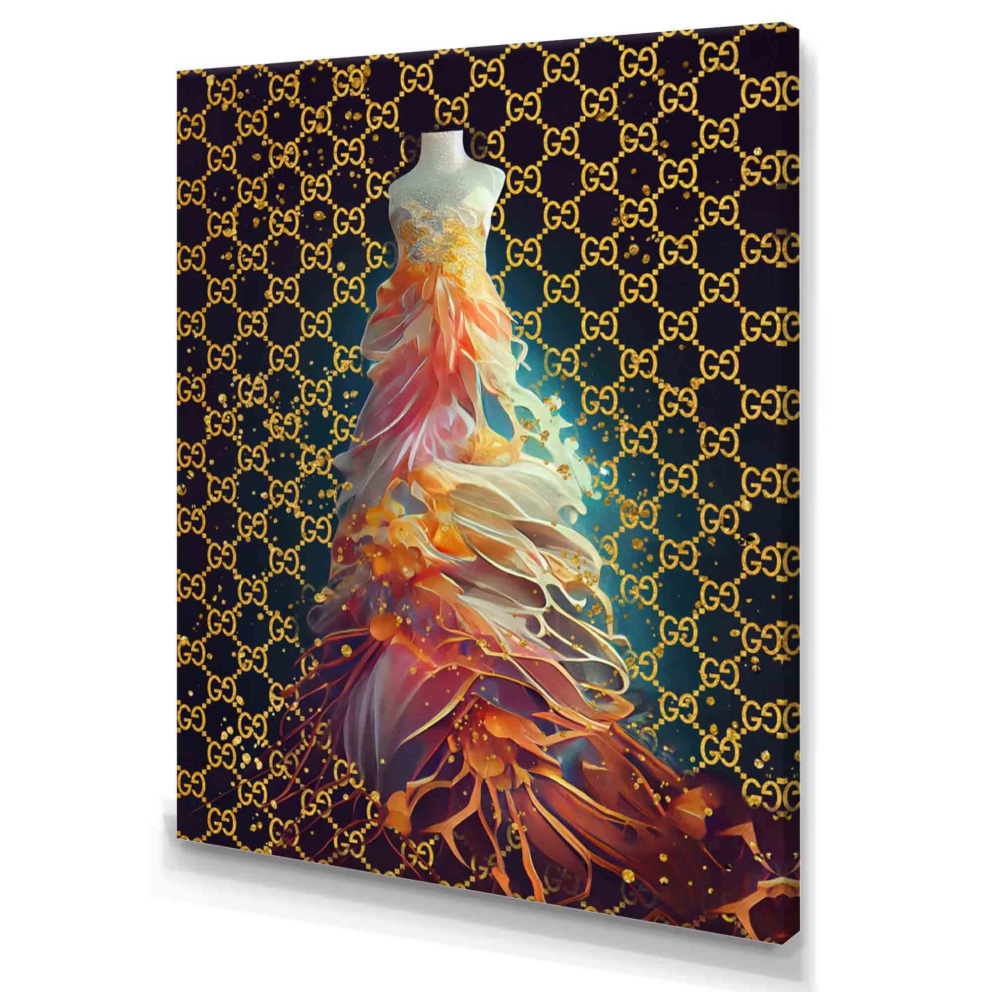 Designart Fashionable Vibrant Dress Design II Canvas Wall Art
