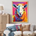 thumbnail image 1 of Designart "Fauvist Colors of Sheep" Animals Floater Framed Wall Art Living Room, 1 of 7