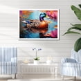 thumbnail image 1 of Designart "Fauvist Interpretation of Duck Pond III" Animals Framed Wall Art Decor - Modern Farmhouse Purple Duck Hallway Framed Wall Art Decor, 1 of 6