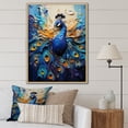 thumbnail image 1 of Designart "Feather Drips Peacock I" Animals Floater Framed Canvas Print, 1 of 7