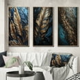 thumbnail image 1 of Designart "Feather Glamour Gold III" Glam Feather Framed Wall Art Set Of 3 - Gold Glam Feather Frame Gallery Wall Set For Home Decor, 1 of 7