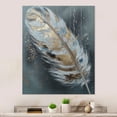 thumbnail image 1 of Designart "Feather Wanderlust Gold II" Glam Feather Metal Wall Decor, 1 of 5