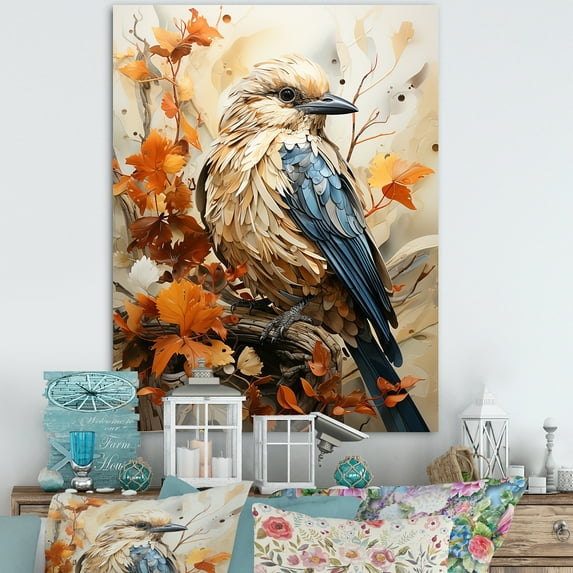 Designart "Feathered Realistic Aviary" Animals Bird Canvas Art Print
