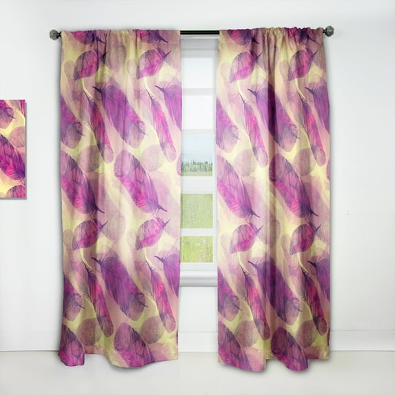 Designart 'Feathers Boho Art Pattern' Southwestern Curtain Panel
