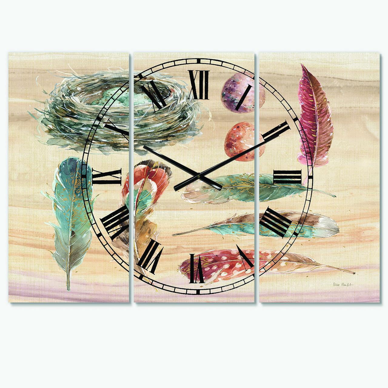 Designart 'Feathers Cottage Family' Farmhouse wall clock
