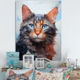thumbnail image 1 of Designart "Feline Azure Gaze Reflection II" Animals Cat Canvas Prints, 1 of 7