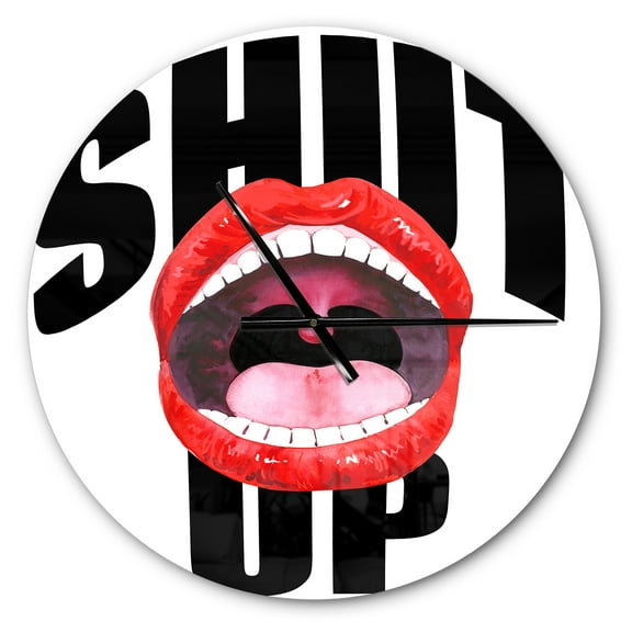 Designart 'Female Lips ' Modern wall clock