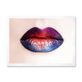 thumbnail image 1 of Designart 'Female Lips With Bright Multicolored Lipstick' Modern Framed Art Print, 1 of 4