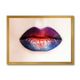 thumbnail image 1 of Designart 'Female Lips With Bright Multicolored Lipstick' Modern Framed Art Print, 1 of 4