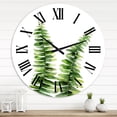 thumbnail image 1 of Designart 'Fern Plant In Greenbotanical Detail' Tropical Wall Clock, 1 of 5