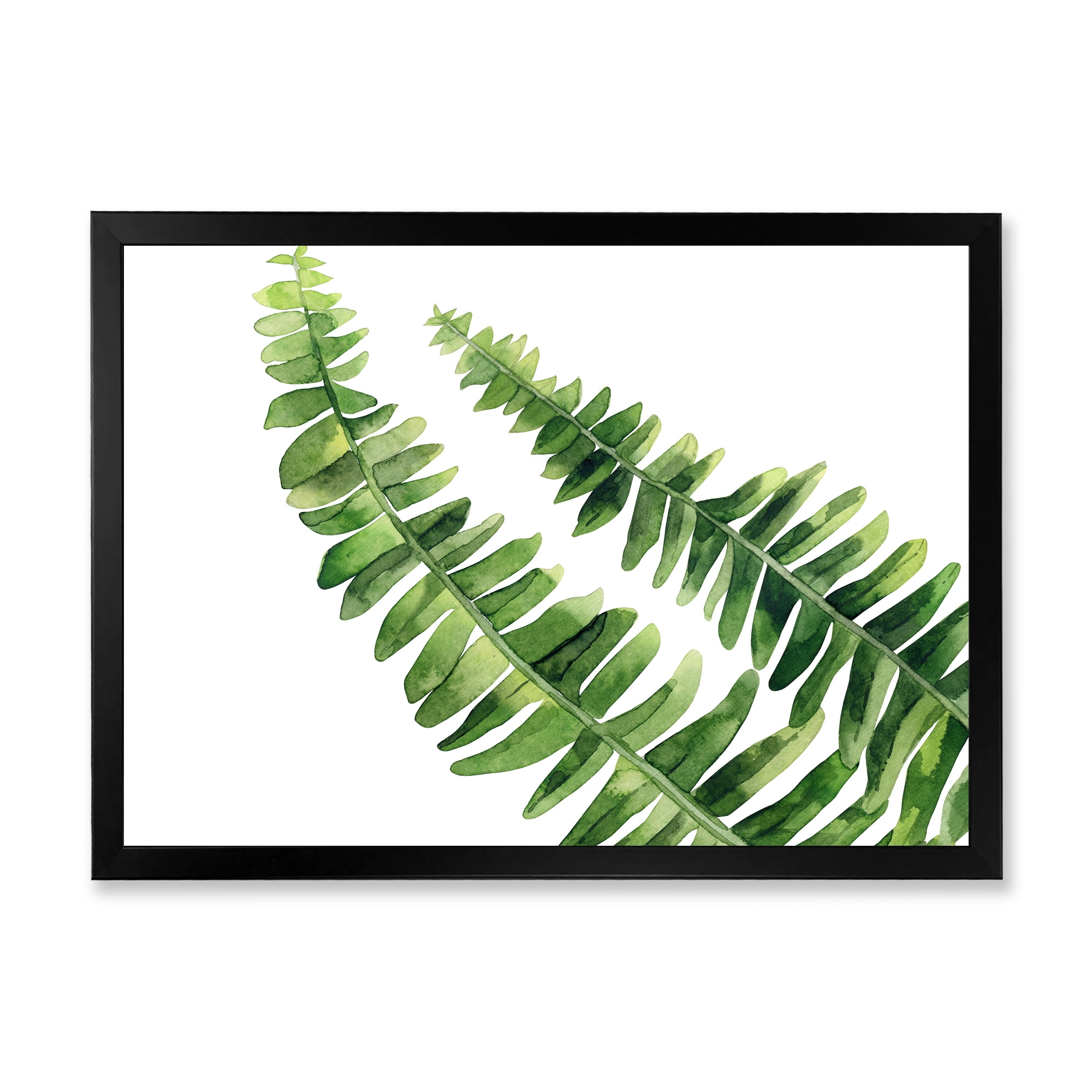 Designart 'Fern Plant Leaves Detail I' Farmhouse Framed Art Print