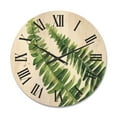 thumbnail image 1 of Designart 'Fern Plant Leaves Detail I' Farmhouse Wood Wall Clock, 1 of 5